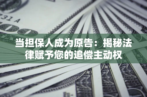 北京当担保人成为原告:揭秘法律赋予您的追偿主动权 北京当担保人成为原告:揭秘法律赋予您的追偿主动权